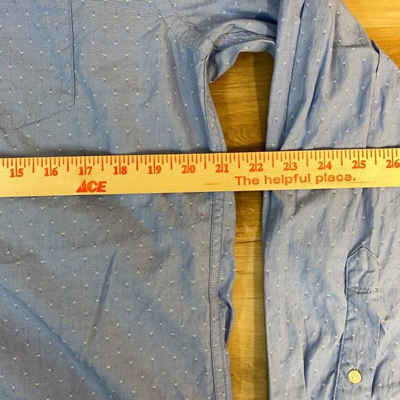 J Crew Shirt Mens Large Blue Woven Button Down Long Sleeve Arrow All Over Print - Picture 6 of 8